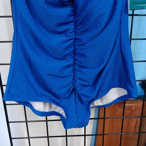 NEW Maxine of Hollywood Sz 20W Royal Blue One Piece Spa Swim Suit Plus NWT - Picture 4 of 6